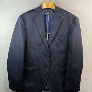 Jos A Bank Blazer Mens L‎ Navy Blue Wool Blend Travel Tech Sport Coat 2 Button